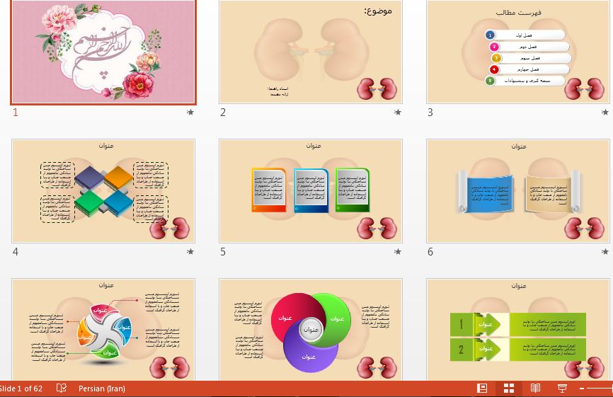 زیباترین قالب پاورپوینت حرفه ای کلیه